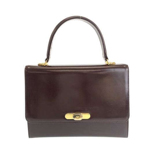 13480
Valentino Garavani ヴァレンティノ ガラヴァーニ ヴィンテージ ブラウン ゴールド金具 レザー ハンドバッグ  レディース ABP23