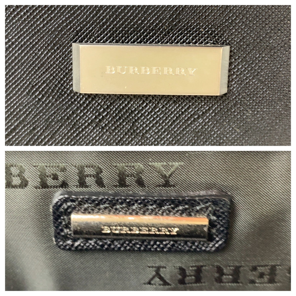 BURBERRY バーバリー ブラック 黒 シルバー金具 レザー クラッチバッグ セカンドバッグ  メンズ