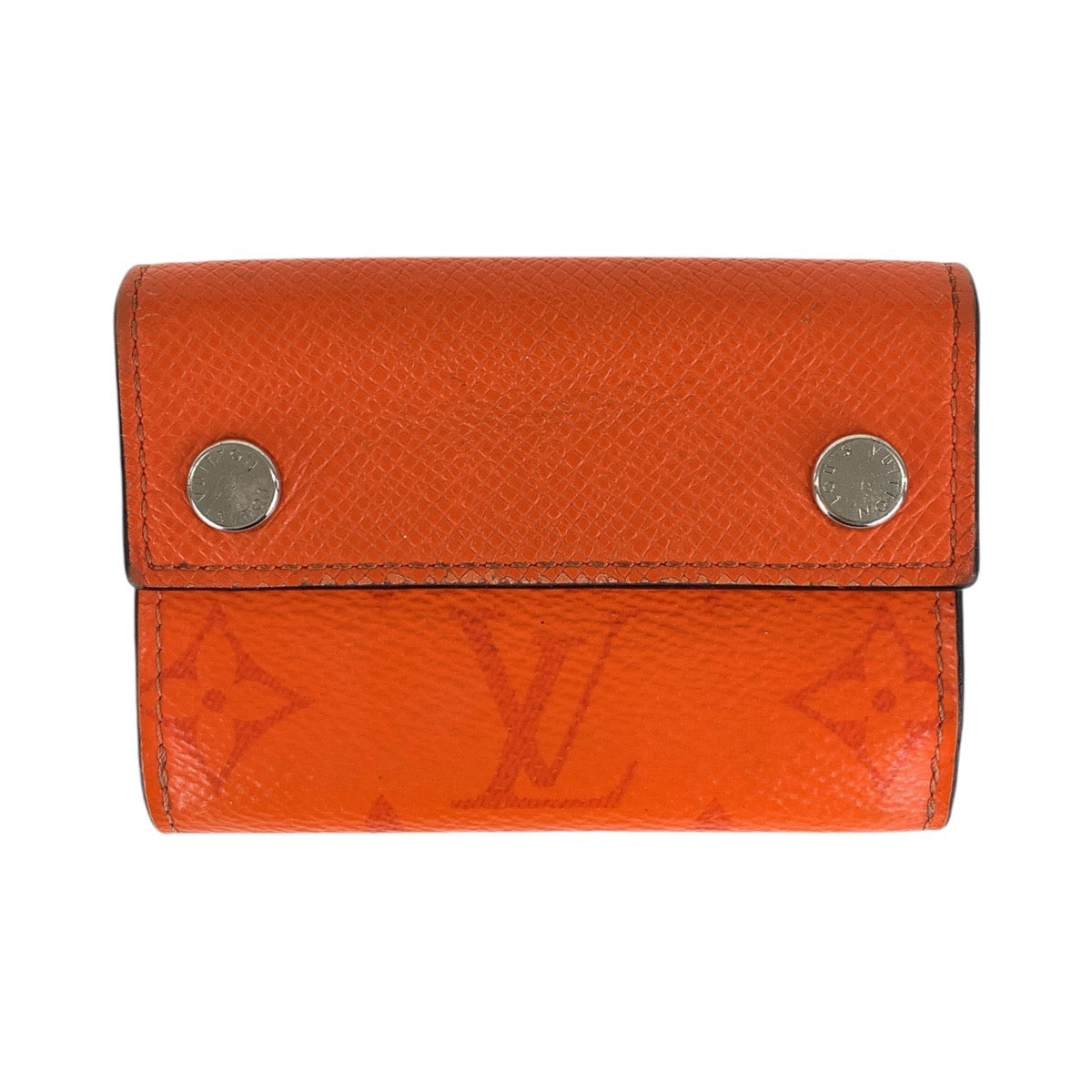 13481
LOUIS VUITTON ルイヴィトン タイガラマ モノグラム ディスカバリー コンパクトウォレット ボルケーノオレンジ シルバー金具 レザー M69245 折財布 コンパクトウォレット  レディース AB23