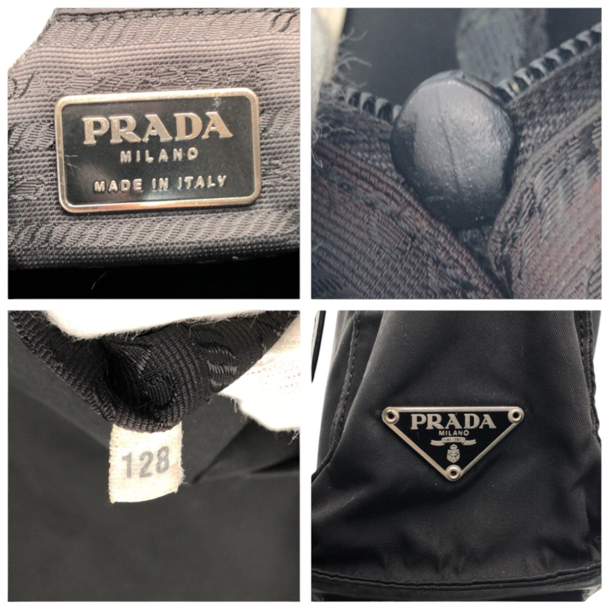 PRADA プラダ テスート 三角ロゴ ブラック 黒 ナイロン トートバッグ 男女兼用  レディース AB30