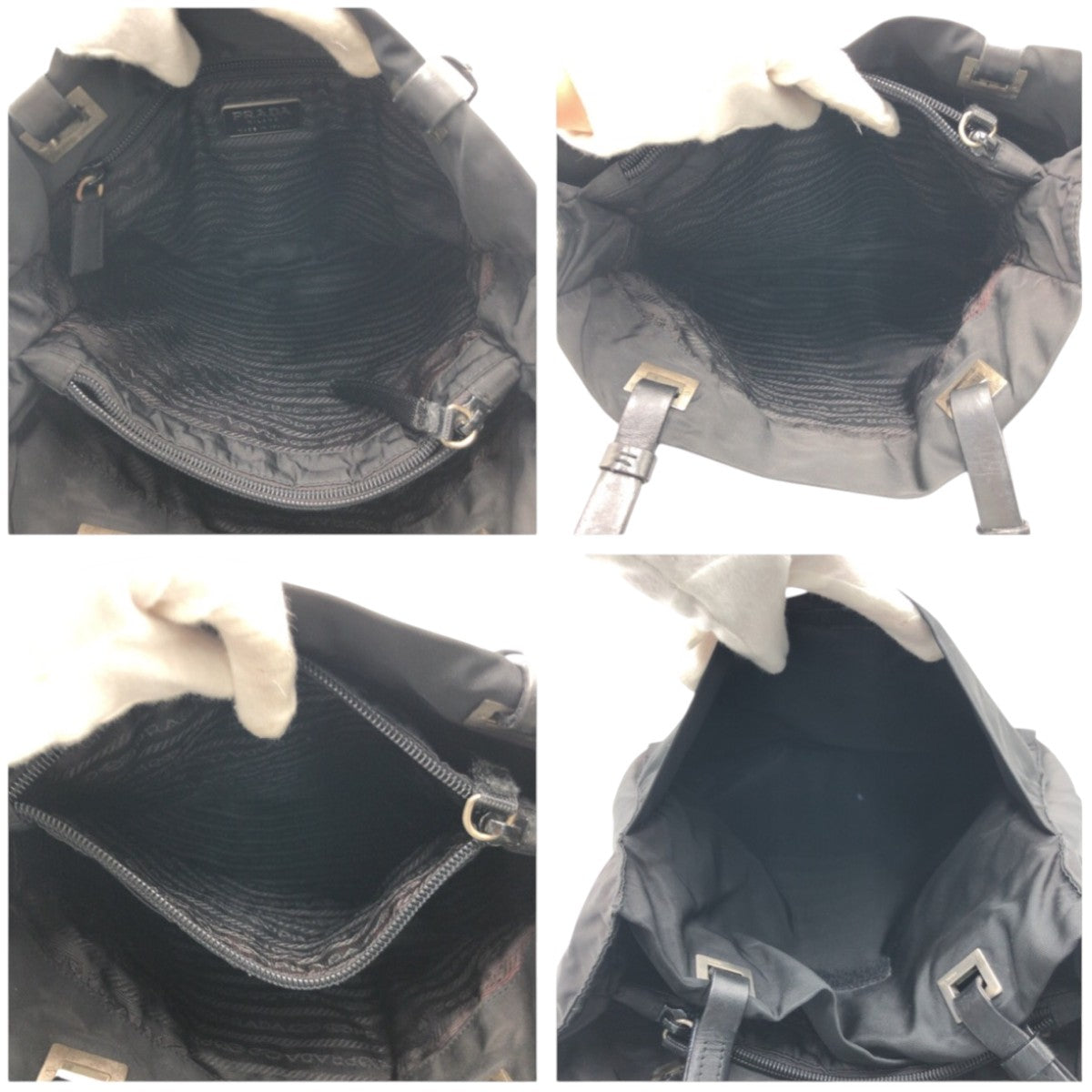 PRADA プラダ テスート 三角ロゴ ブラック 黒 ナイロン トートバッグ 男女兼用  レディース AB30