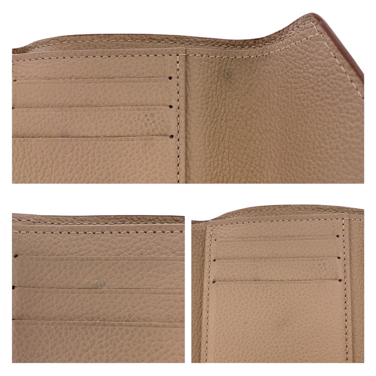 14095
LOUIS VUITTON ルイヴィトン モノグラム アンプラント ポルトフォイユ ヴィクトリーヌ ベージュ グレージュ ゴールド金具 レザー M63529 折財布 コンパクトウォレット  レディース