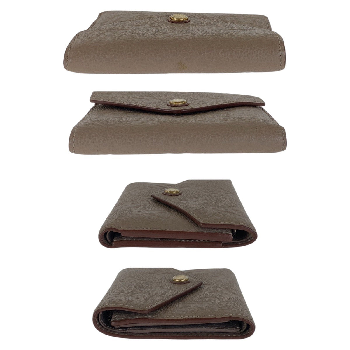 14095
LOUIS VUITTON ルイヴィトン モノグラム アンプラント ポルトフォイユ ヴィクトリーヌ ベージュ グレージュ ゴールド金具 レザー M63529 折財布 コンパクトウォレット  レディース