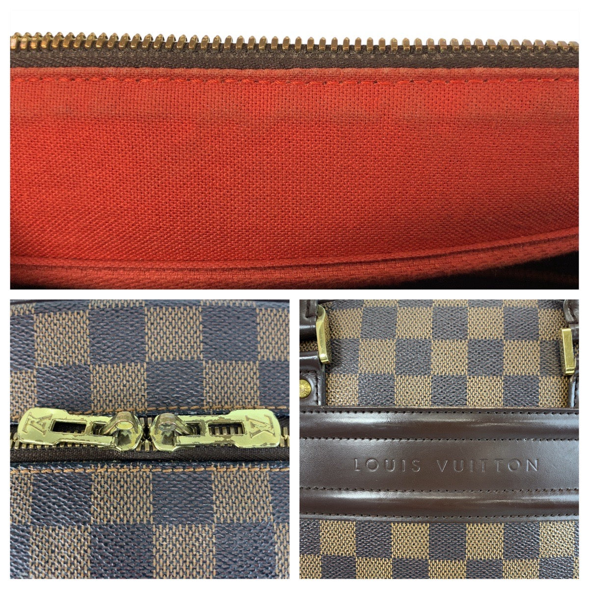 13485
LOUIS VUITTON ルイヴィトン ダミエ ノリータ ブラウン ゴールド金具 PVC N41455 ハンドバッグ ボストンバッグ  レディース