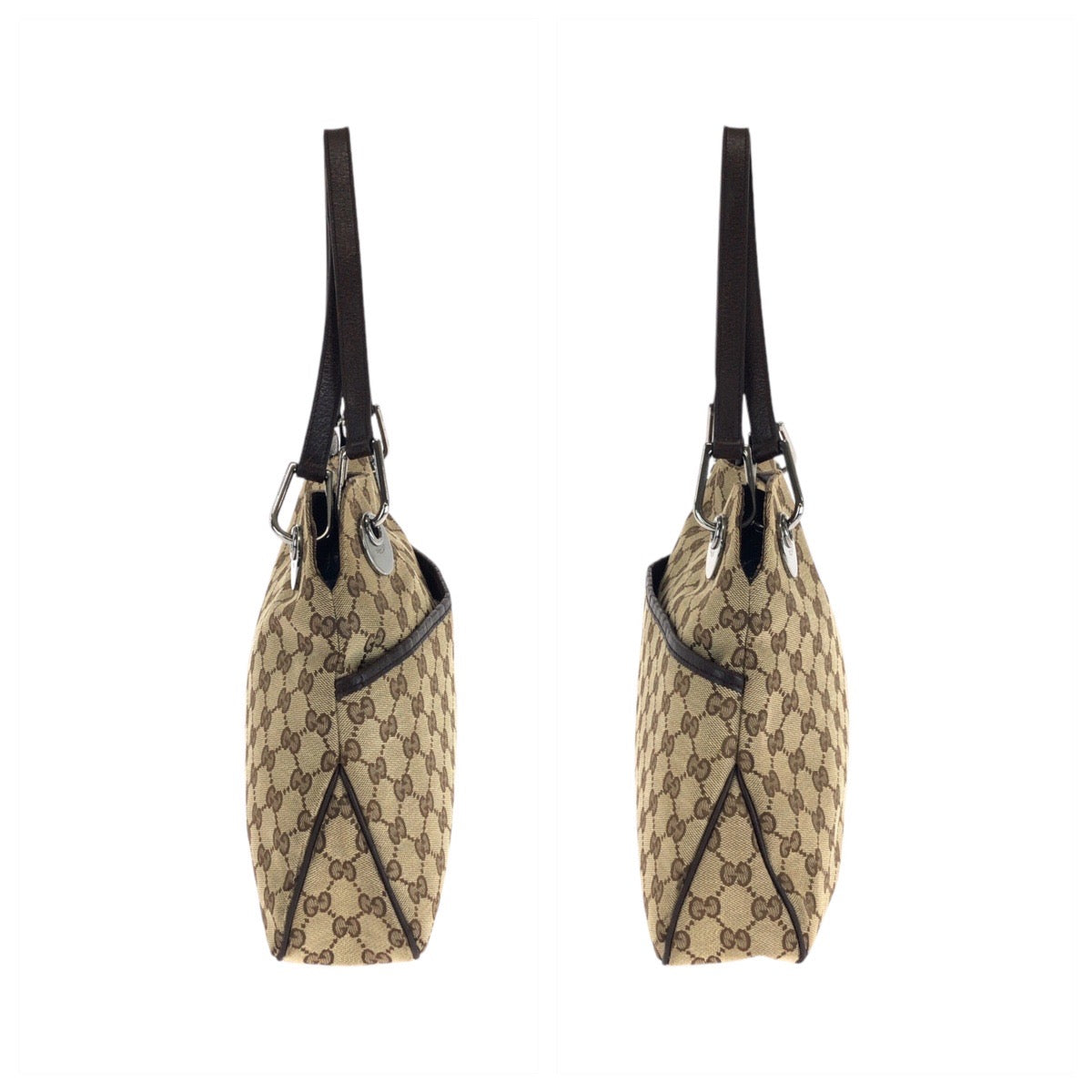 13487
GUCCI グッチ ベージュ シルバー金具 GGキャンバス ショルダーバッグ トートバッグ  レディース