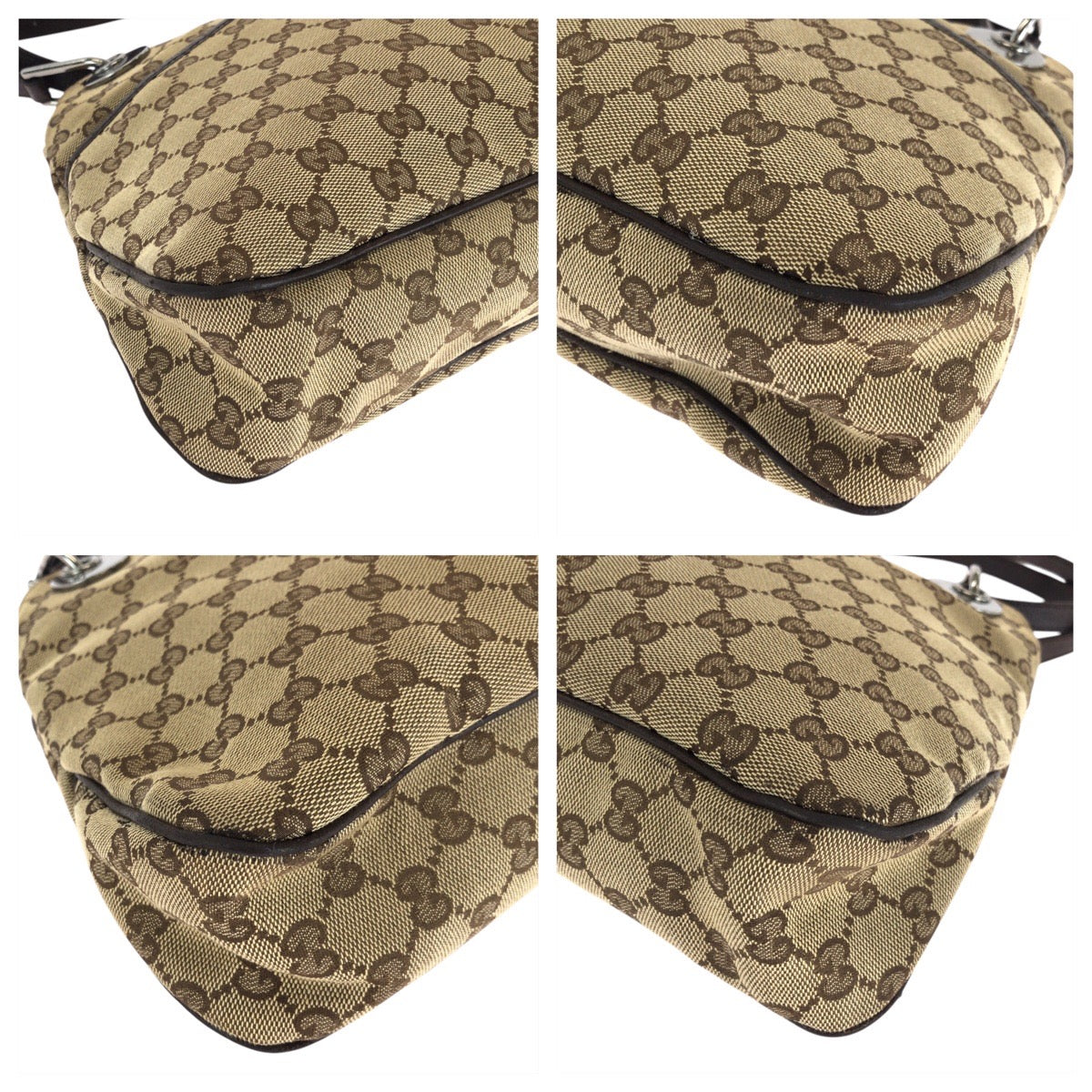 13487
GUCCI グッチ ベージュ シルバー金具 GGキャンバス ショルダーバッグ トートバッグ  レディース