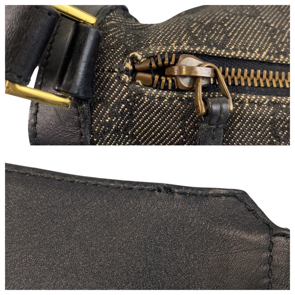 13488
GUCCI グッチ ブラック 黒 ゴールド金具 GGキャンバス / レザー 92706 ショルダーバッグ  レディース