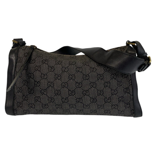 13488
GUCCI グッチ ブラック 黒 ゴールド金具 GGキャンバス / レザー 92706 ショルダーバッグ  レディース