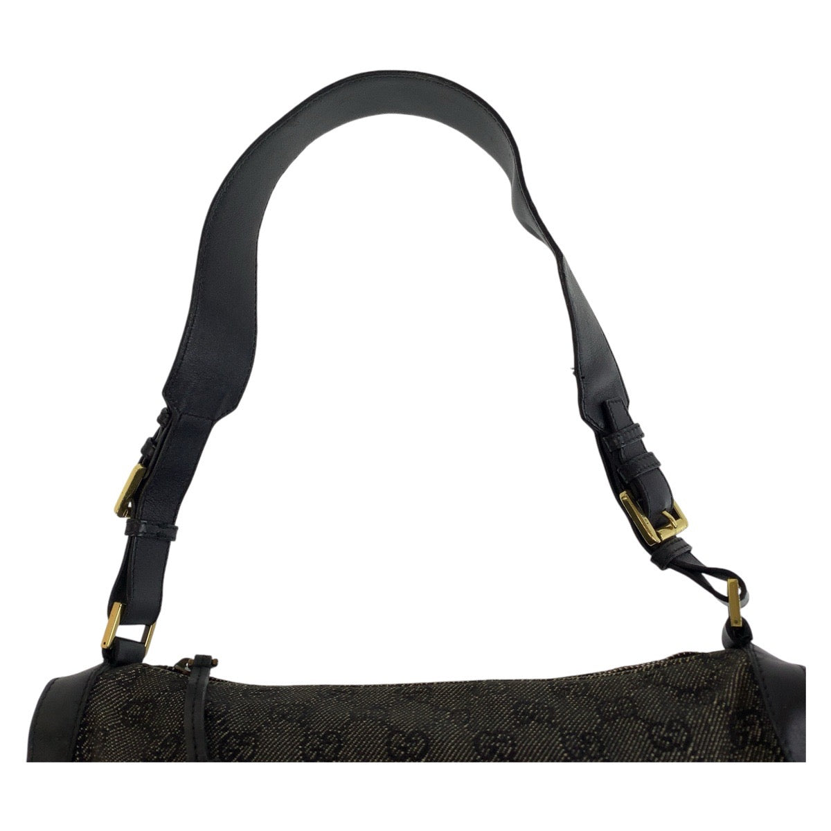 13488
GUCCI グッチ ブラック 黒 ゴールド金具 GGキャンバス / レザー 92706 ショルダーバッグ  レディース