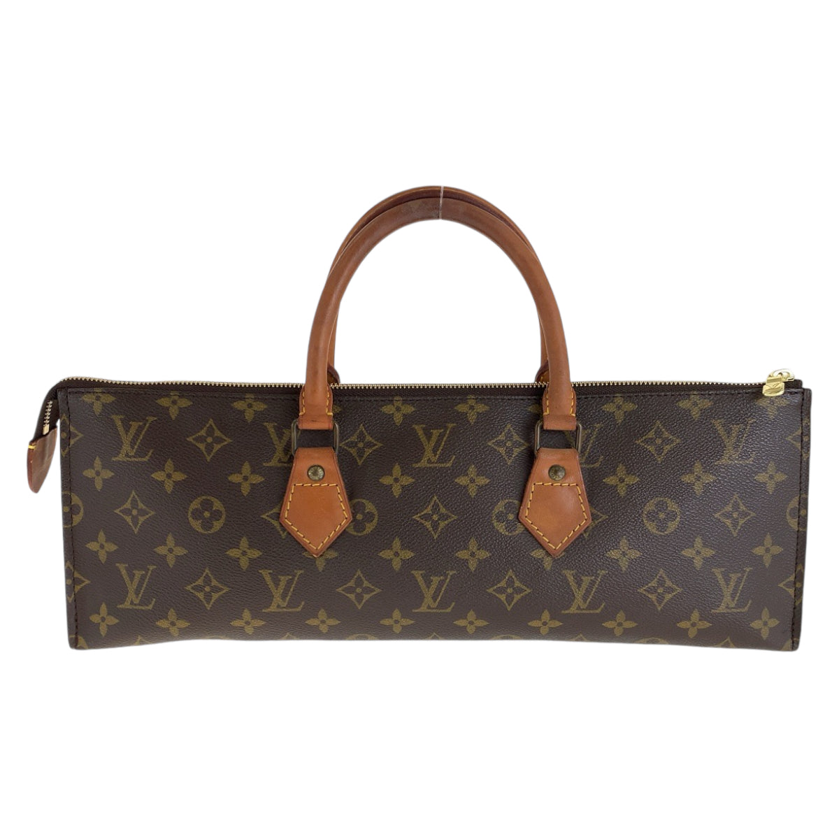 LOUIS VUITTON Vintage Monogram Sac Triangle Brown Gold Hardware PVC/Leather M51360 Tote Bag Handbag Women's