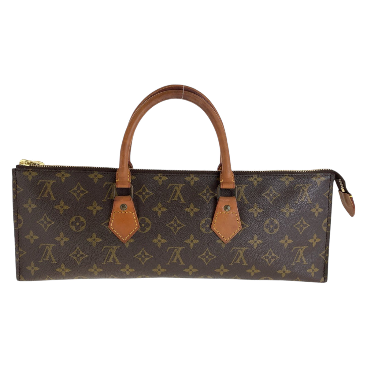 LOUIS VUITTON Vintage Monogram Sac Triangle Brown Gold Hardware PVC/Leather M51360 Tote Bag Handbag Women's