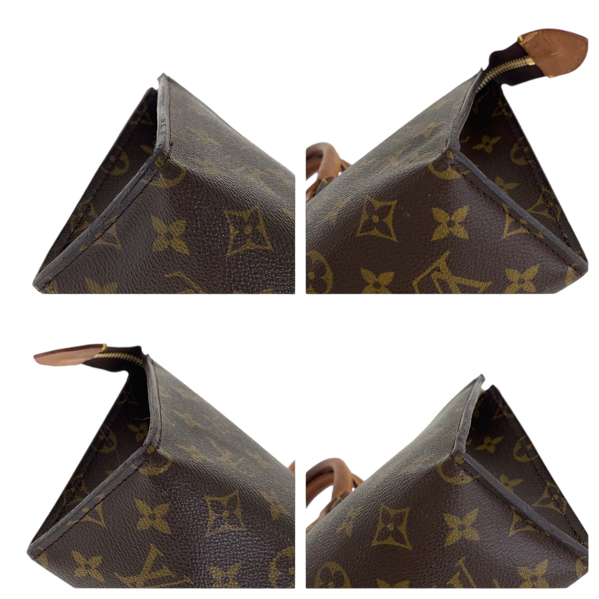 LOUIS VUITTON Vintage Monogram Sac Triangle Brown Gold Hardware PVC/Leather M51360 Tote Bag Handbag Women's