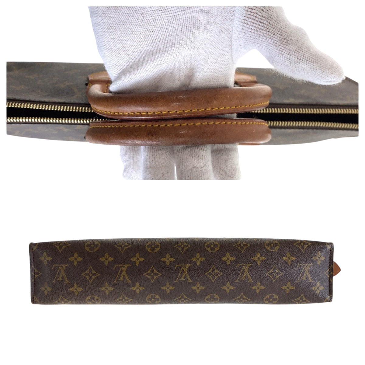 LOUIS VUITTON Vintage Monogram Sac Triangle Brown Gold Hardware PVC/Leather M51360 Tote Bag Handbag Women's