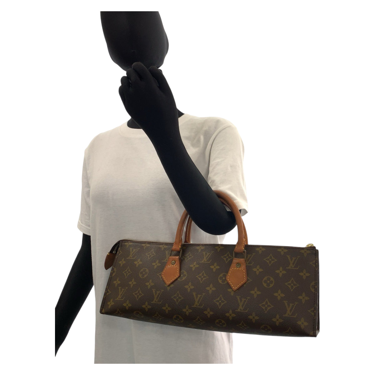 LOUIS VUITTON Vintage Monogram Sac Triangle Brown Gold Hardware PVC/Leather M51360 Tote Bag Handbag Women's