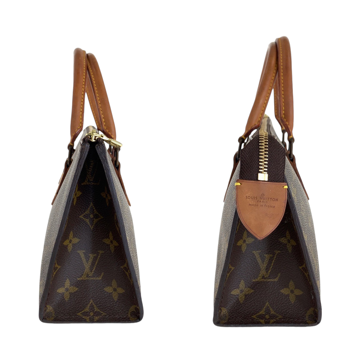 LOUIS VUITTON Vintage Monogram Sac Triangle Brown Gold Hardware PVC/Leather M51360 Tote Bag Handbag Women's