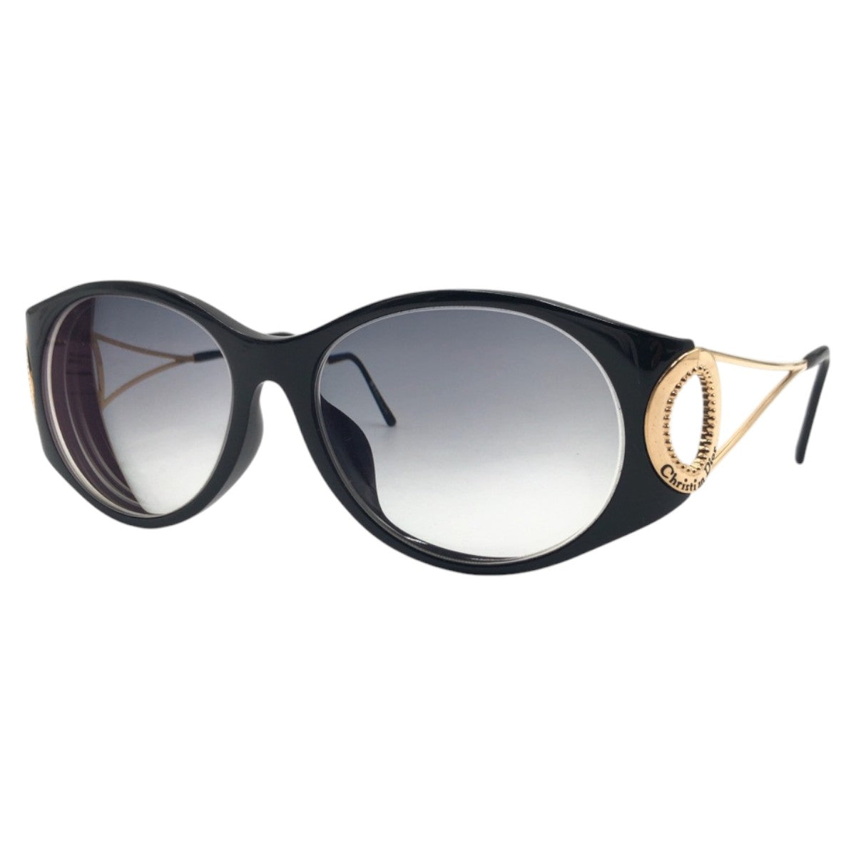 13489
Dior ディオール ヴィンテージ ブラック ゴールド プラスチック / メタル 2661A サングラス バタフライ  レディース