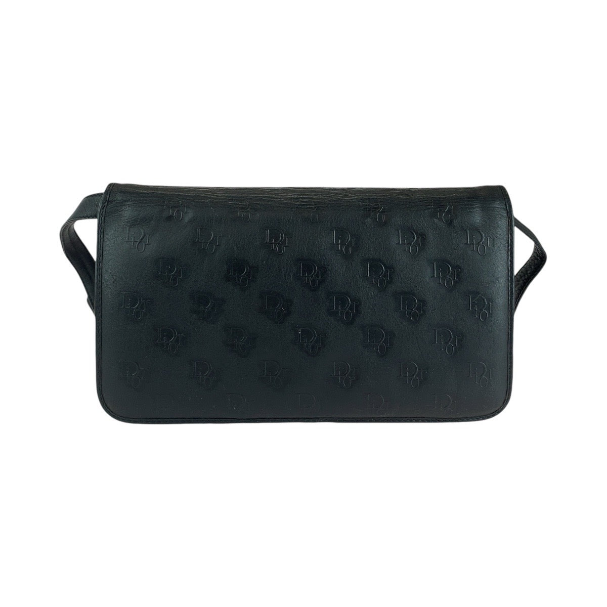 13490
Christian Dior クリスチャンディオール ブラック 黒 ゴールド金具 レザー 斜め掛け ショルダーバッグ ポシェット  レディース