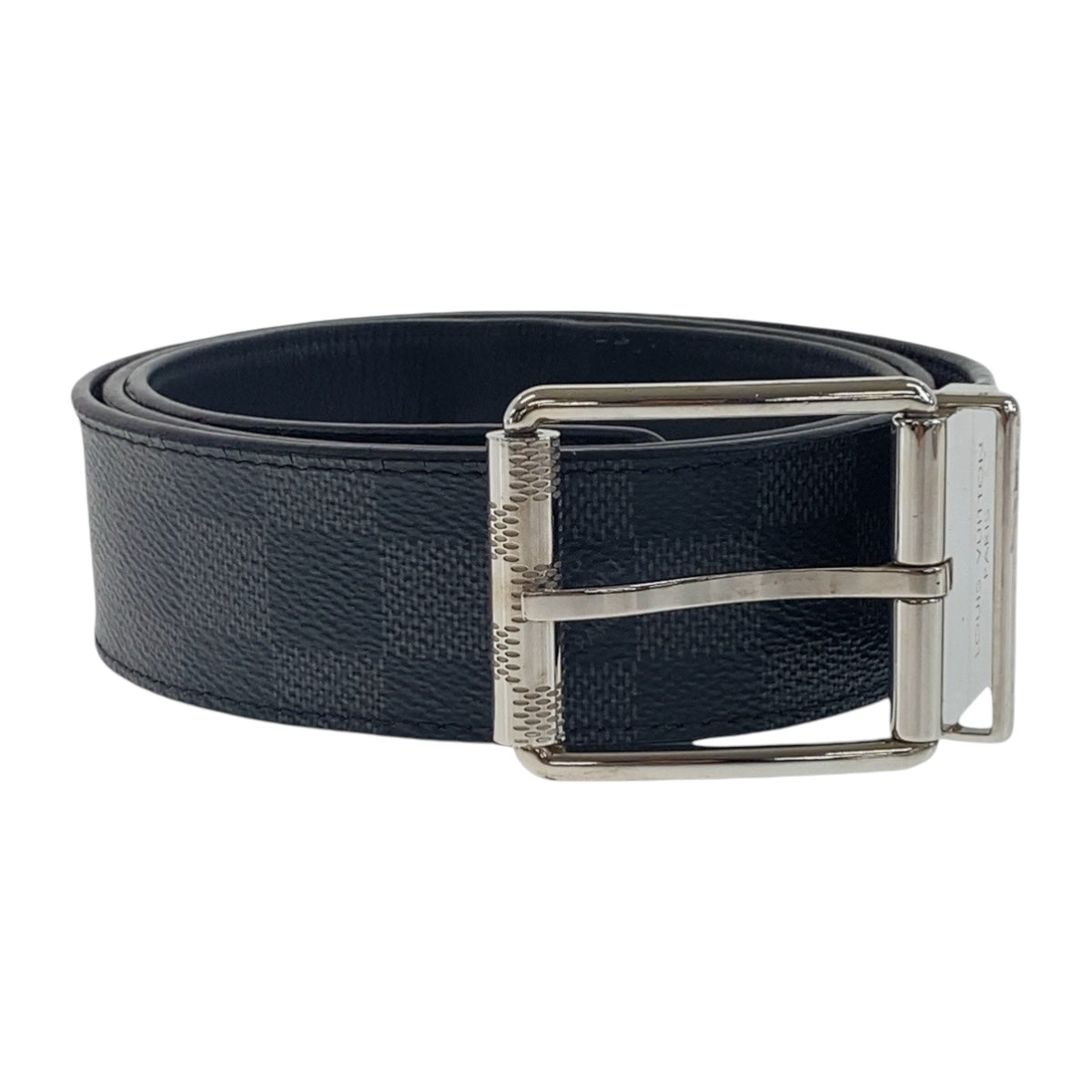 13492
LOUIS VUITTON ルイヴィトン ダミエ サンチュール ブラック 黒 シルバー金具 レザー ベルト リバーシブル  メンズ