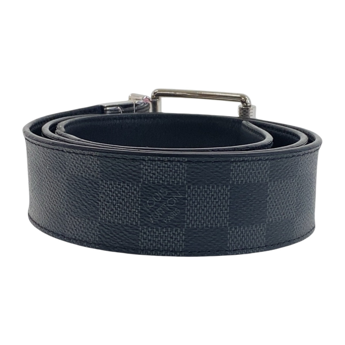 13492
LOUIS VUITTON ルイヴィトン ダミエ サンチュール ブラック 黒 シルバー金具 レザー ベルト リバーシブル  メンズ
