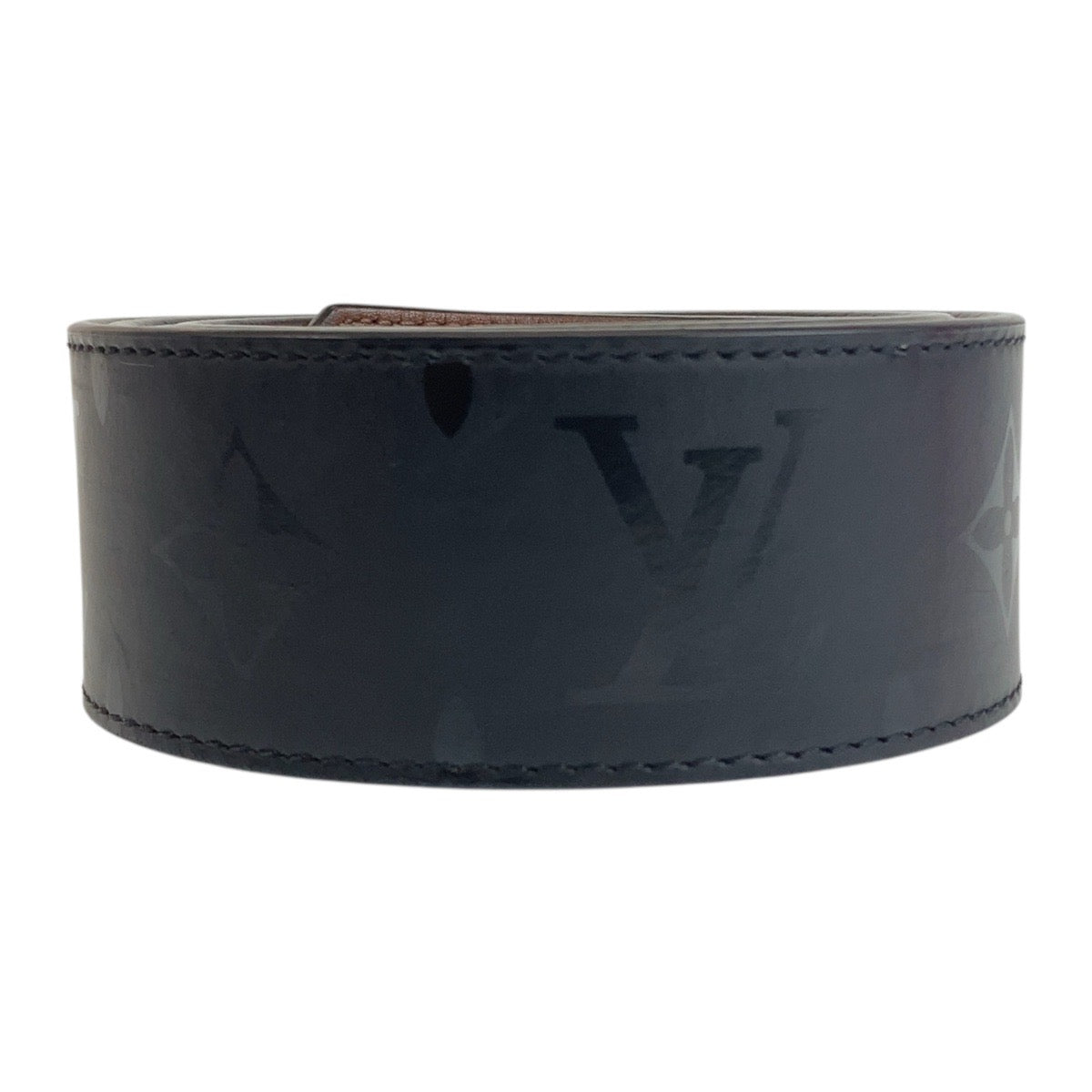 LOUIS VUITTON ルイヴィトン モノグラム シャドー サンチュール 95/38 ブラック ブラウン レザー M9346 ベルト リバーシブル バックルなし  メンズ