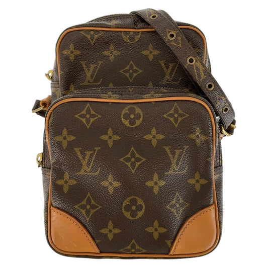 LOUIS VUITTON ルイヴィトン モノグラム アマゾン ブラウン ゴールド金具 PVC / レザー ショルダーバッグ ポシェット  レディース