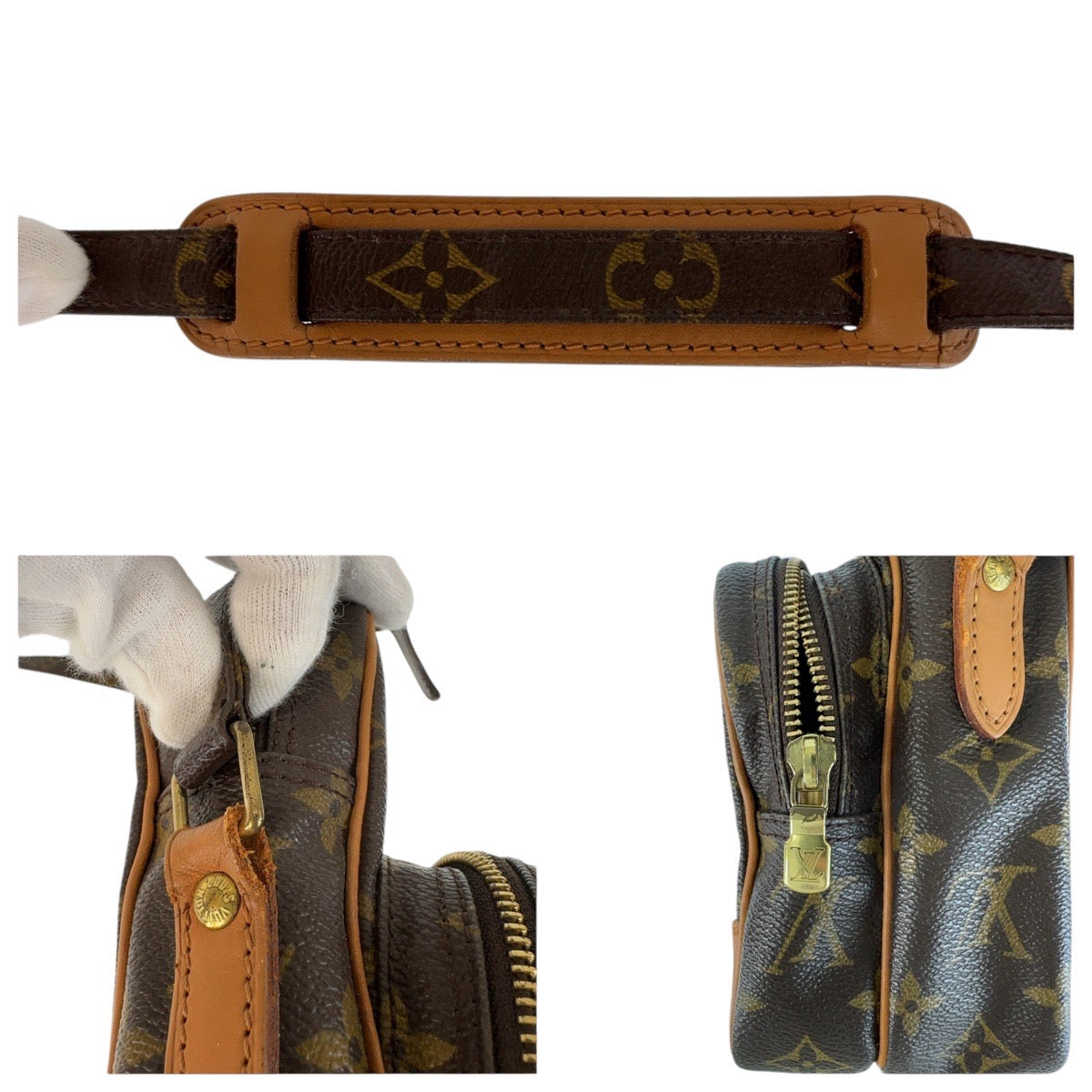 LOUIS VUITTON ルイヴィトン モノグラム アマゾン ブラウン ゴールド金具 PVC / レザー ショルダーバッグ ポシェット  レディース