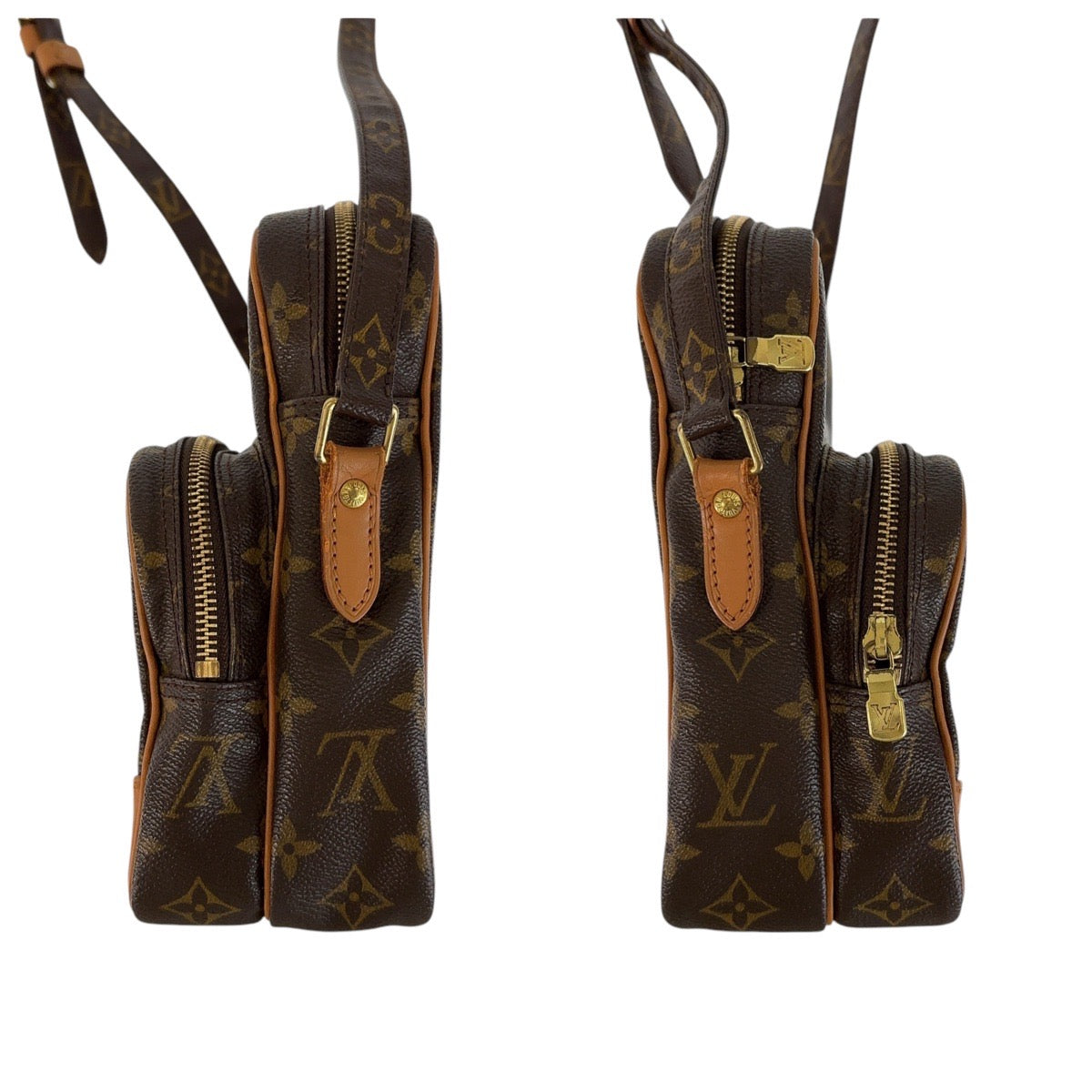 LOUIS VUITTON ルイヴィトン モノグラム アマゾン ブラウン ゴールド金具 PVC / レザー ショルダーバッグ ポシェット  レディース