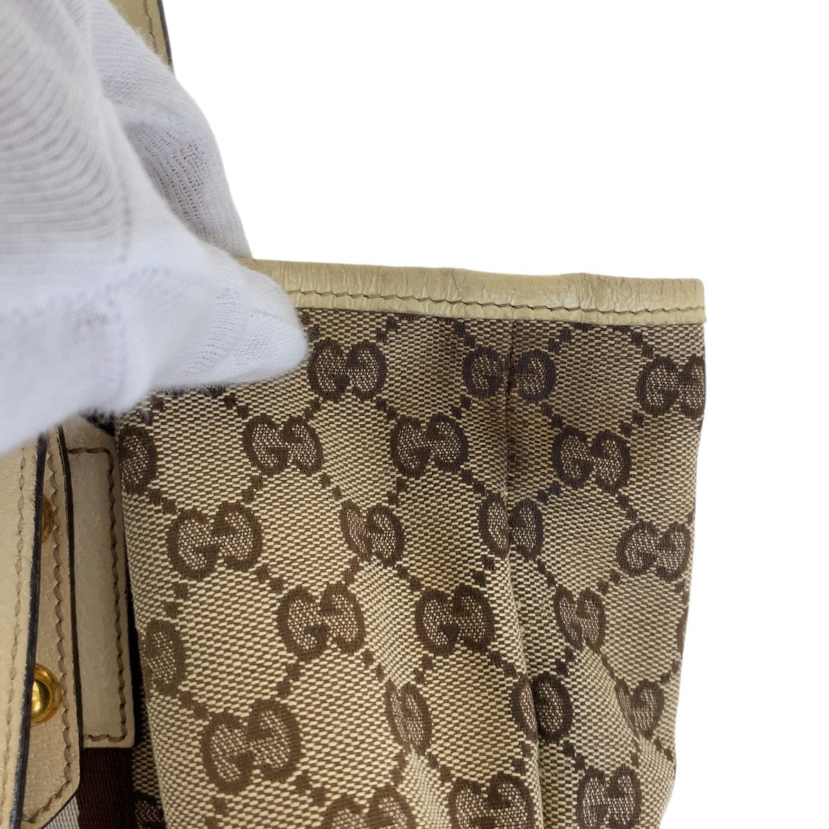 13495
GUCCI グッチ シェリーライン バンブー ブラウン ゴールド金具 GGキャンバス / レザー トートバッグ ショルダーバッグ  レディース