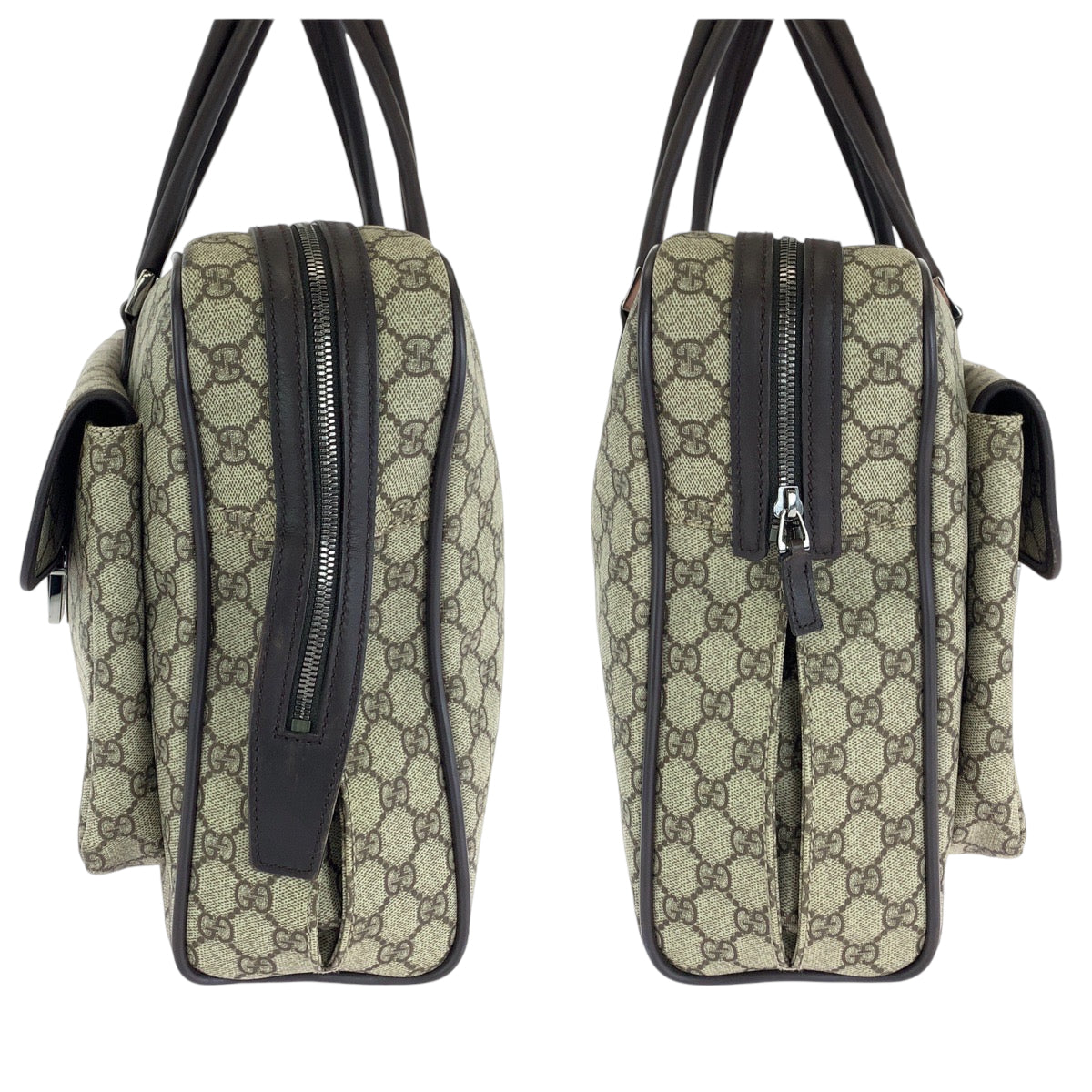 13496
GUCCI グッチ ブラウン シルバー金具 GGスプリームキャンバス 108825 ビジネスバッグ ハンドバッグ  メンズ