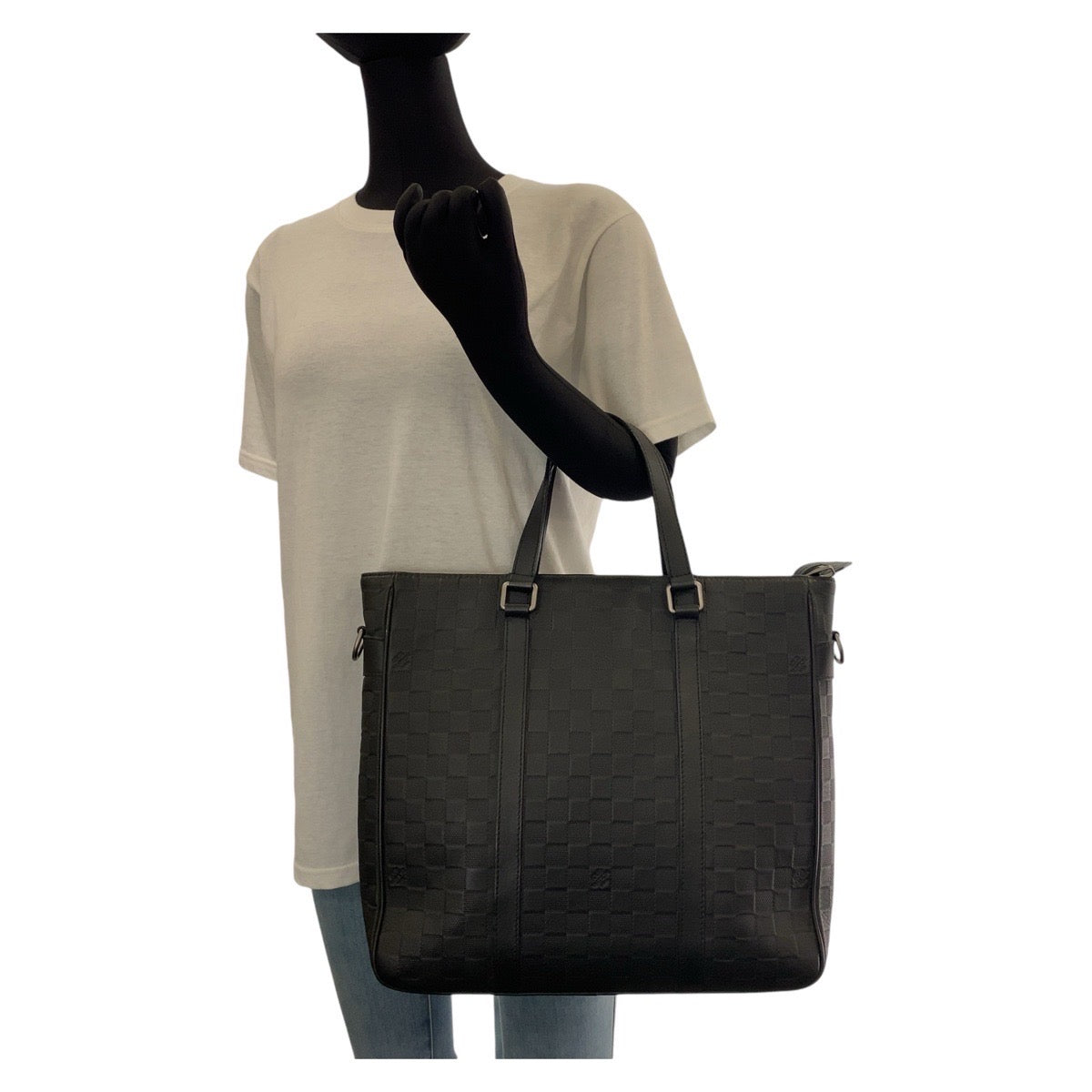 13498
LOUIS VUITTON ルイヴィトン ダミエ アンフィニ タダオ PM ブラック 黒 ガンメタ金具 レザー N41269 トートバッグ 男女兼用  レディース