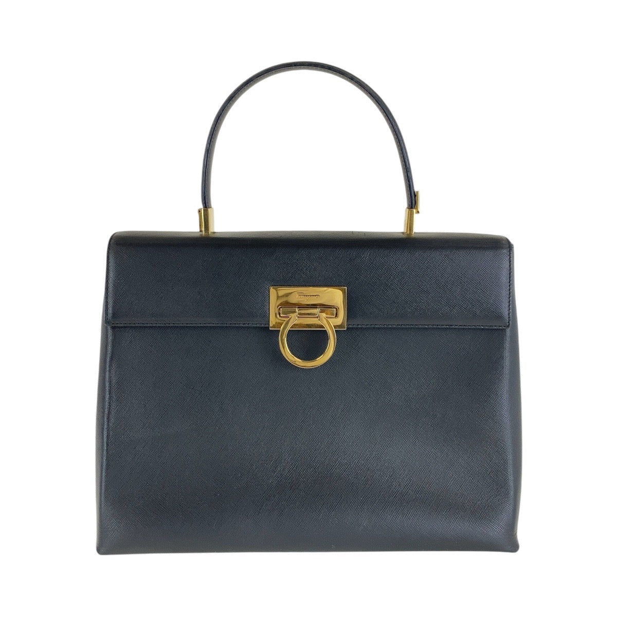 13503
Salvatore Ferragamo サルヴァトーレフェラガモ ガンチーニ ブラック 黒 ゴールド金具 レザー ハンドバッグ  レディース