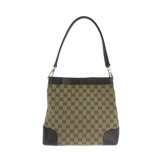 13505
GUCCI グッチ ブラウン シルバー金具 GGキャンバス 001 4231 ワンショルダーバッグ ホーボー  レディース