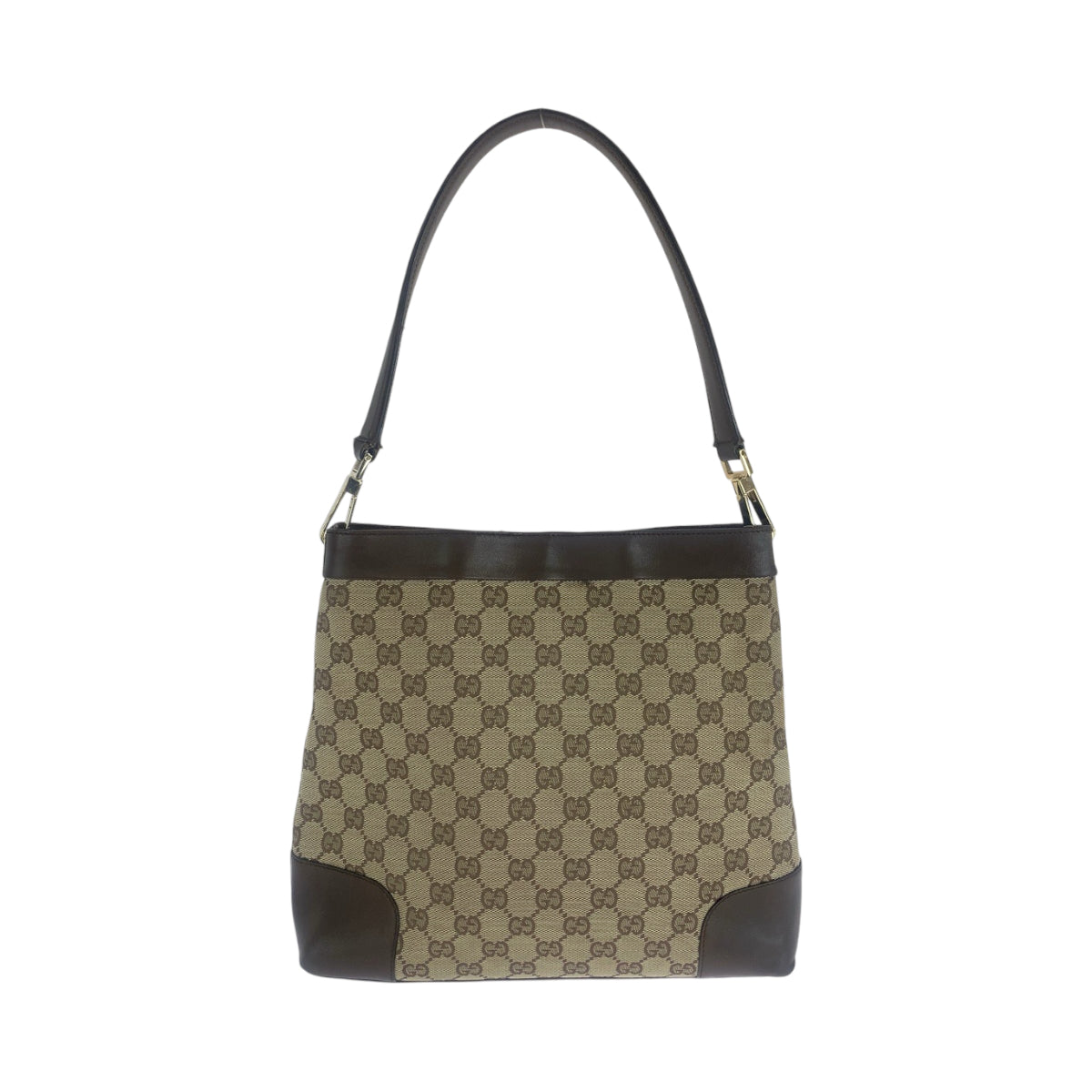 13505
GUCCI グッチ ブラウン シルバー金具 GGキャンバス 001 4231 ワンショルダーバッグ ホーボー  レディース