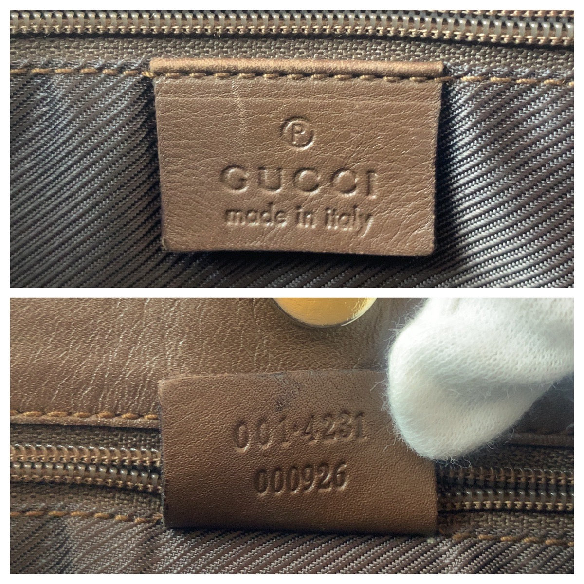 13505
GUCCI グッチ ブラウン シルバー金具 GGキャンバス 001 4231 ワンショルダーバッグ ホーボー  レディース