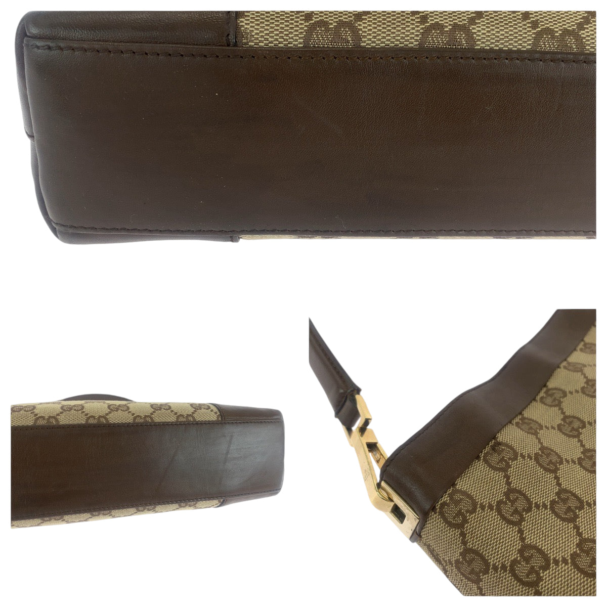 13505
GUCCI グッチ ブラウン シルバー金具 GGキャンバス 001 4231 ワンショルダーバッグ ホーボー  レディース