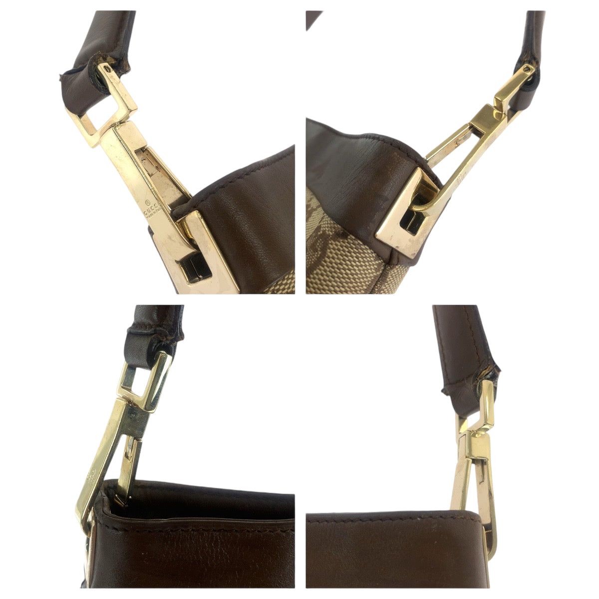 13505
GUCCI グッチ ブラウン シルバー金具 GGキャンバス 001 4231 ワンショルダーバッグ ホーボー  レディース