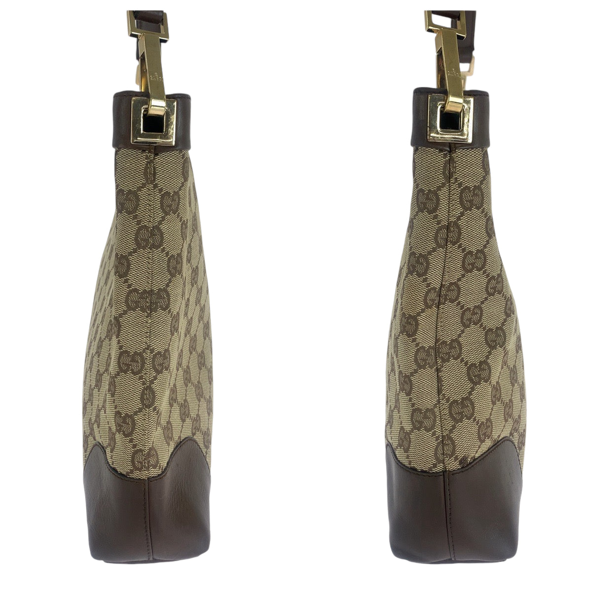 13505
GUCCI グッチ ブラウン シルバー金具 GGキャンバス 001 4231 ワンショルダーバッグ ホーボー  レディース