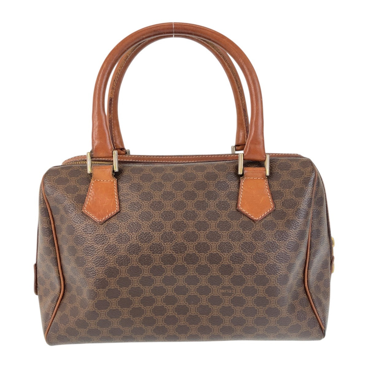 13506
CELINE セリーヌ マカダム ブラウン ゴールド金具 PVC / レザー ハンドバッグ ショルダーバッグ 2way  レディース