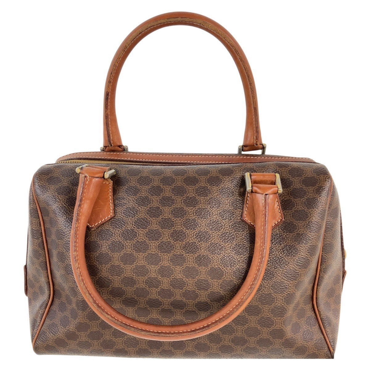 13506
CELINE セリーヌ マカダム ブラウン ゴールド金具 PVC / レザー ハンドバッグ ショルダーバッグ 2way  レディース