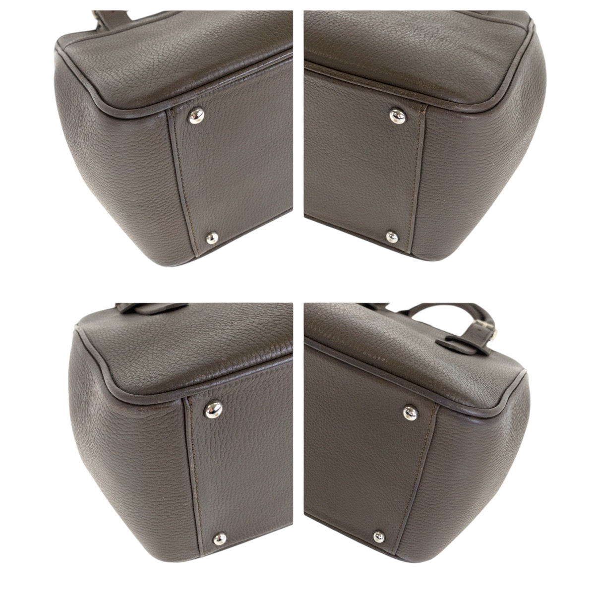 13509
BURBERRY バーバリー 中チェック柄 ブラウン シルバー金具 レザー トートバッグ ハンドバッグ  レディース AB13