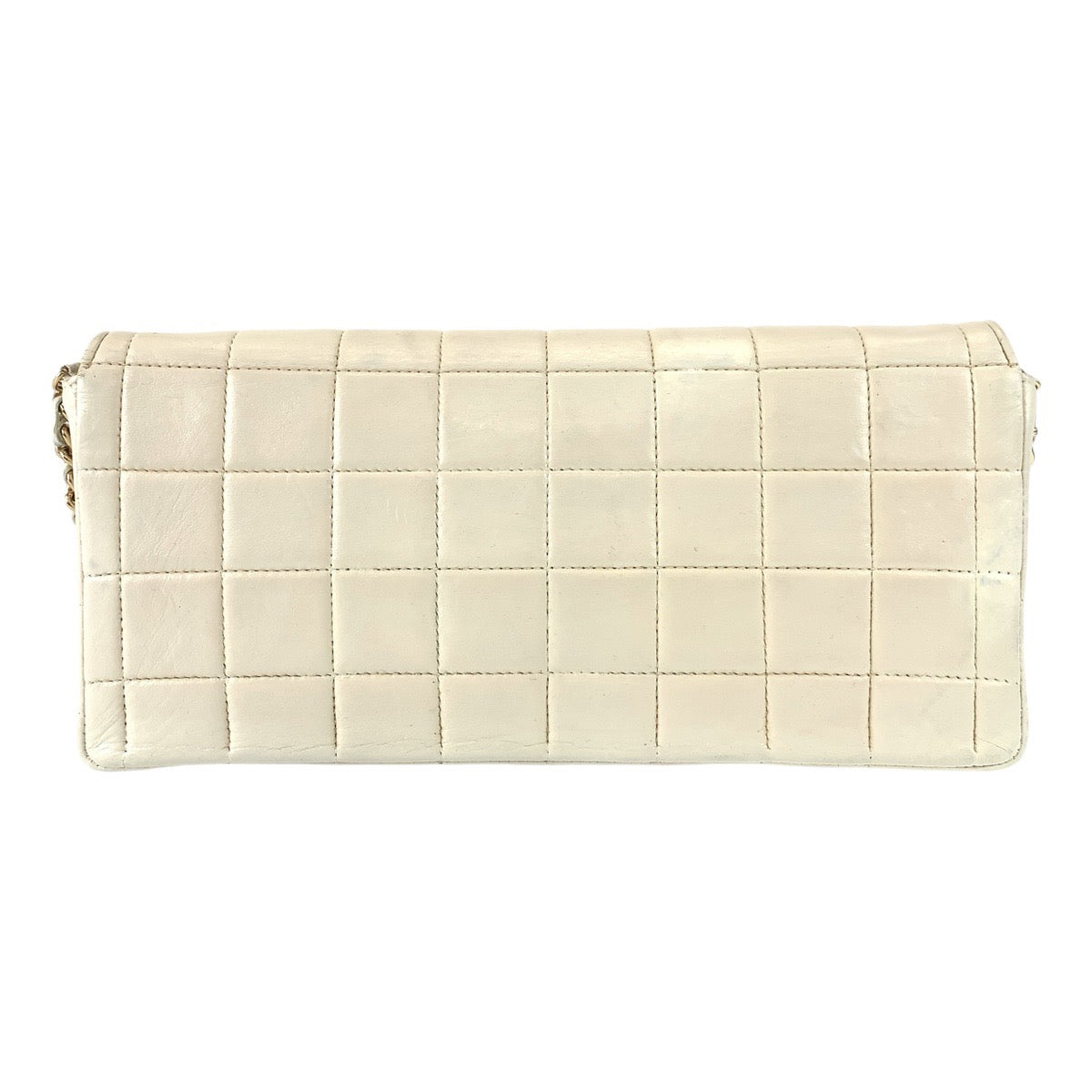 13511
CHANEL シャネル チョコバー ココマーク ターンロック ホワイト ゴールド金具 ラムスキン ショルダーバッグ チェーンショルダーバッグ  レディース