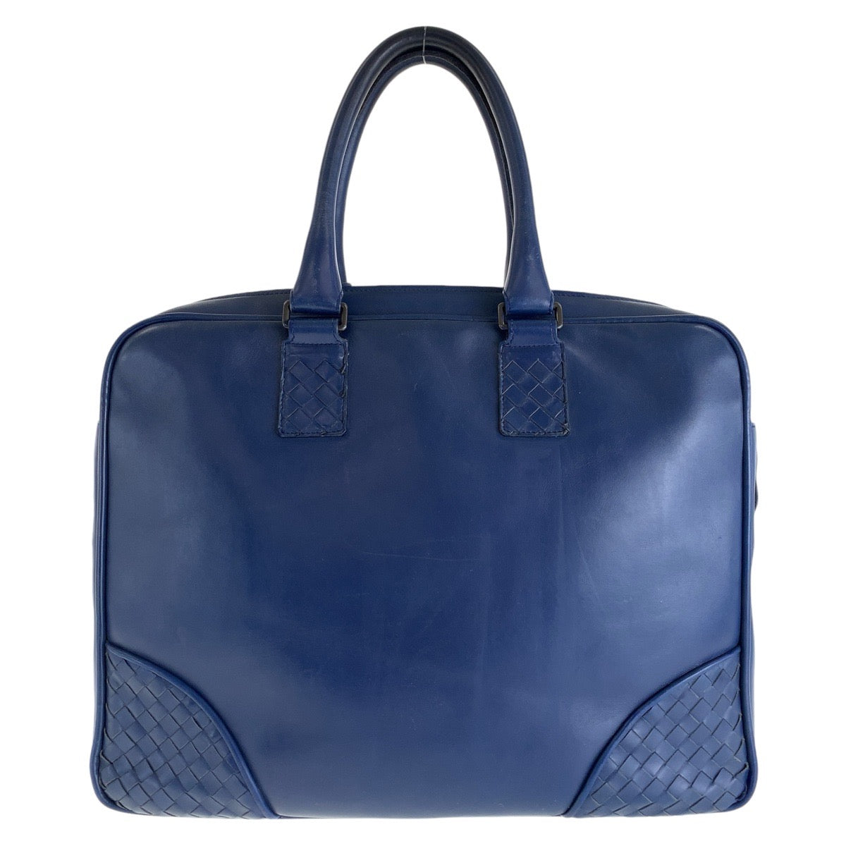 13514
BOTTEGAVENETA ボッテガヴェネタ イントレチャート ブルー ガンメタ金具 レザー ビジネスバッグ ブリーフケース  メンズ