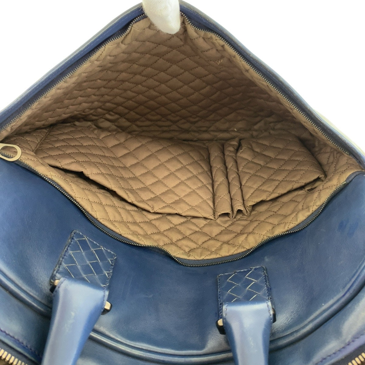 13514
BOTTEGAVENETA ボッテガヴェネタ イントレチャート ブルー ガンメタ金具 レザー ビジネスバッグ ブリーフケース  メンズ