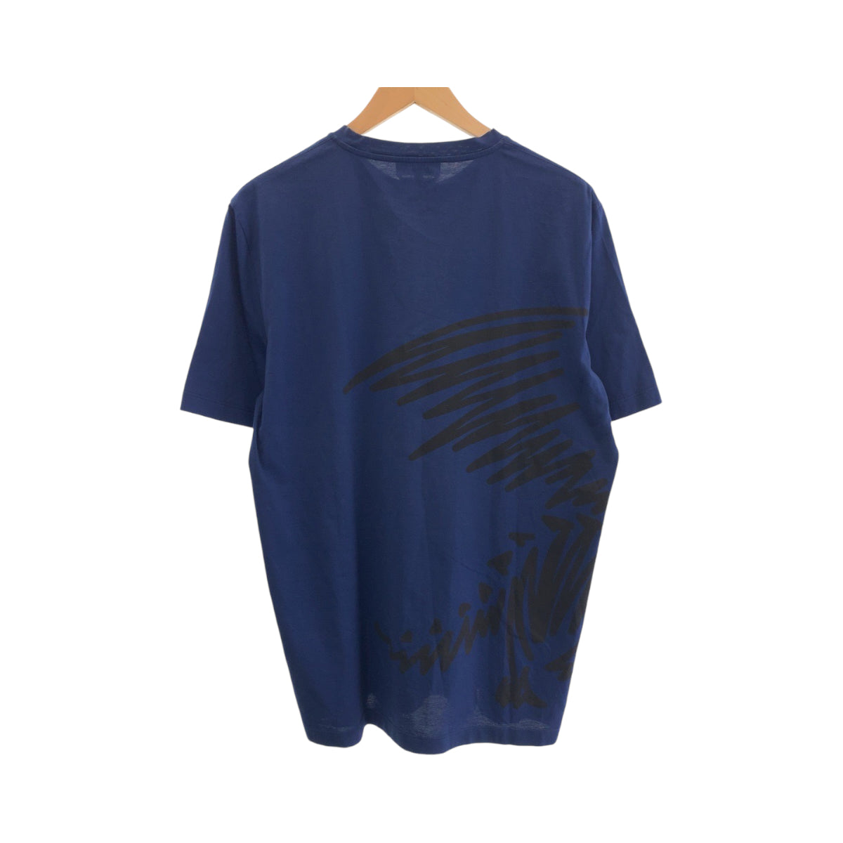 13518
HERMES エルメス ドラゴン サイズL ブルー ブラック コットン 半袖Tシャツ カットソー  メンズ ABP22
