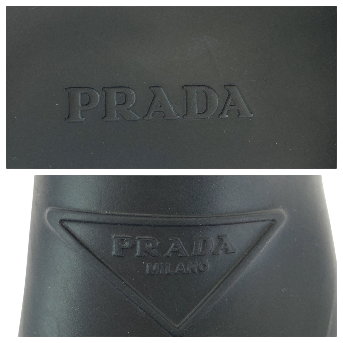 13519
 PRADA Prada Slide Sandals Logo 25-26cm Black Rubber Sandals Men's