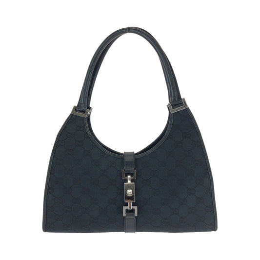 13559
GUCCI グッチ ジャッキー ブラック 黒 シルバー金具 GGキャンバス 002 1067 ハンドバッグ ショルダーバッグ  レディース