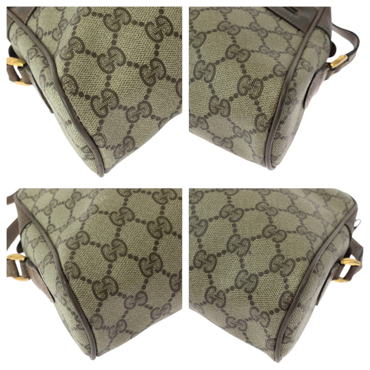 13524
GUCCI グッチ ヴィンテージ オールドグッチ シェリーライン ベージュ ブラウン ゴールド金具 GGスプリームキャンバス 14 02 005 ショルダーバッグ ポシェット  レディース