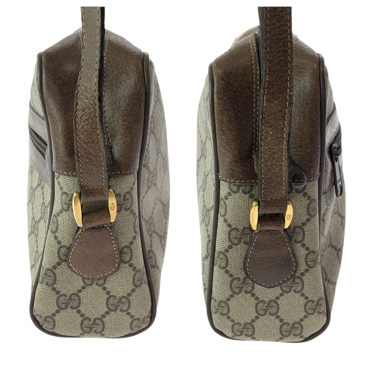 13524
GUCCI グッチ ヴィンテージ オールドグッチ シェリーライン ベージュ ブラウン ゴールド金具 GGスプリームキャンバス 14 02 005 ショルダーバッグ ポシェット  レディース