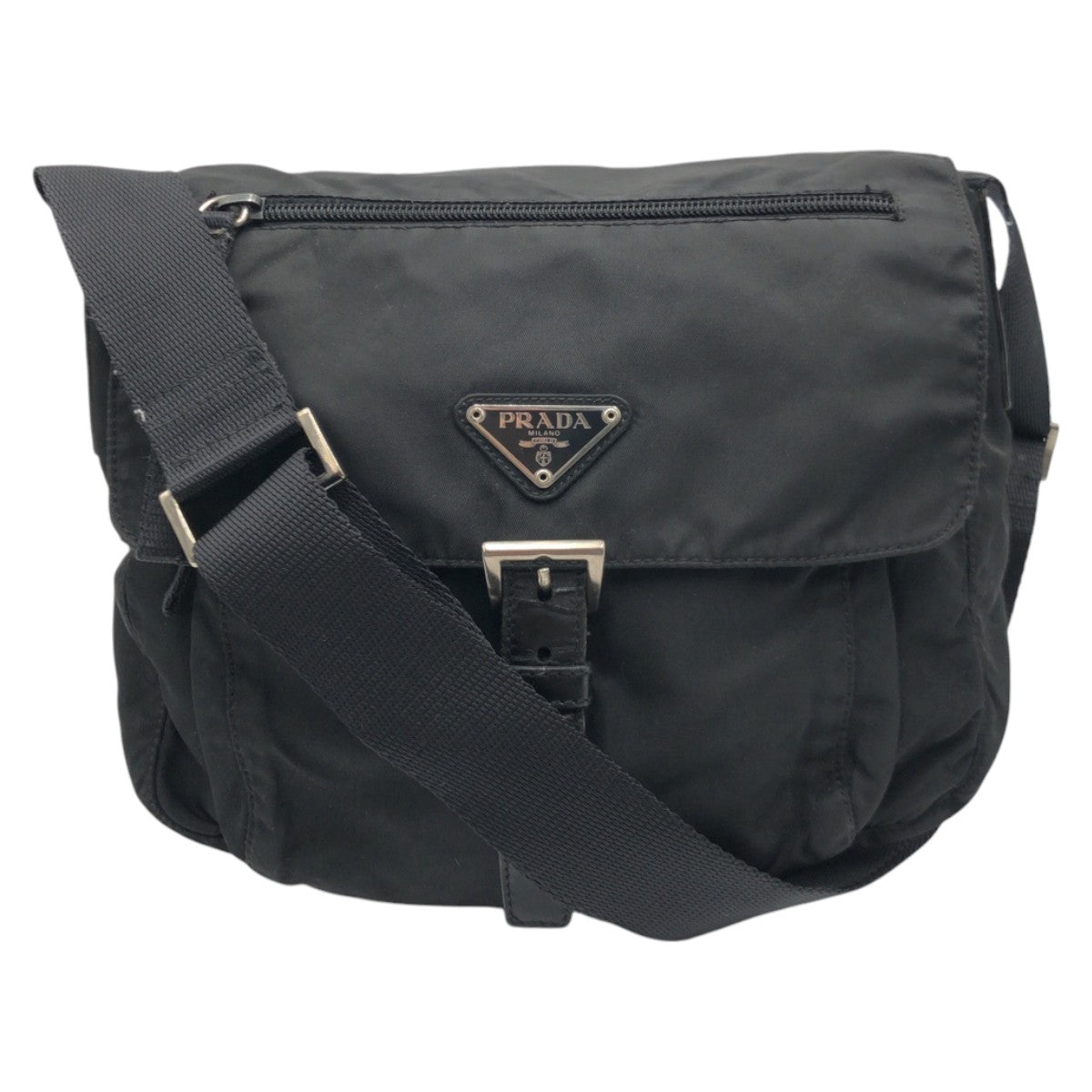 13525
PRADA プラダ テスート 三角ロゴ ブラック 黒 ナイロン ショルダーバック ポシェット  メンズ
