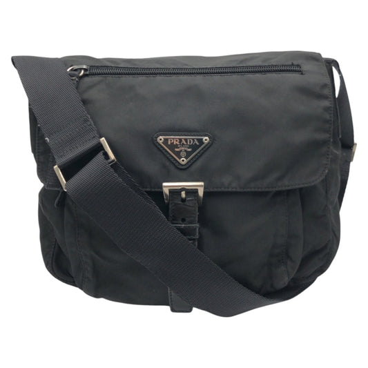 13525
PRADA プラダ テスート 三角ロゴ ブラック 黒 ナイロン ショルダーバック ポシェット  メンズ